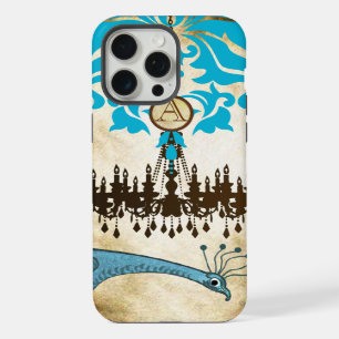 iPhone damassé lustre paon vintage monogramme