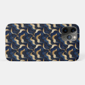 iPhone décoratif bleu foncé marbisé / coque ipad (Dos (Horizontal))