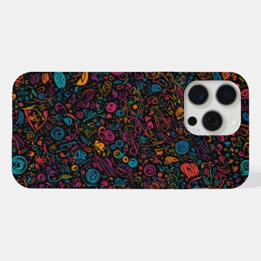 Iphone Doodles couleur 15 pro max coque (Verso Horizontal)