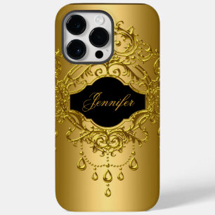 iPhone Elegant Classy Gold Black Case-Mate iPhone 14 Pro Max Hoesje