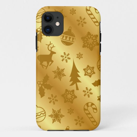 iPhone Elegant Gold-kerstprinttas Case-Mate iPhone Case (Achterkant)