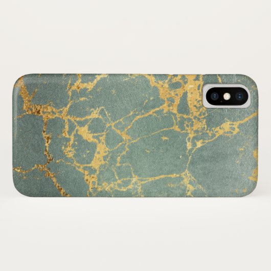iPhone en marbre bleu et or / coque ipad (Dos (Horizontal))