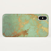iPhone en marbre bleu turquoise et or / coque ipad (Dos (Horizontal))