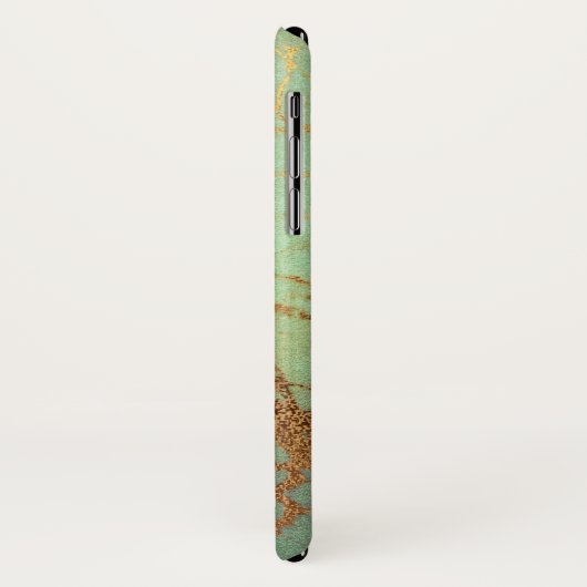 iPhone en marbre bleu turquoise et or / coque ipad (Dos/Gauche)