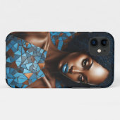 iPhone / Femme coque ipad Cuivre Bleu Mosiac (Dos (Horizontal))