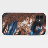 iPhone / Femme coque ipad Cuivre bleu Mosiac (Dos (Horizontal))