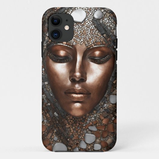 iPhone / Femme coque ipad Cuivre visage Mosiac (Dos)
