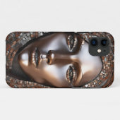 iPhone / Femme coque ipad Cuivre Visage Mosiaque (Dos (Horizontal))