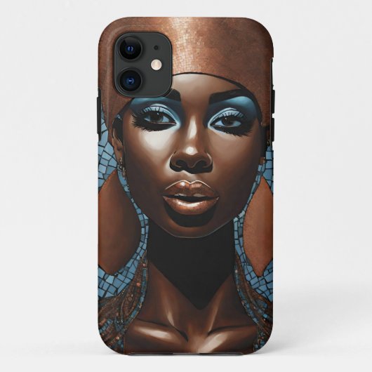 iPhone / Femme coque ipad Mosaïque Cuivre bleu (Dos)