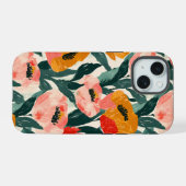 Iphone floral esthétique 15 Tough Coque (Verso Horizontal)