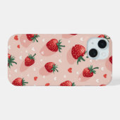 iPhone fraise 15 coque (Verso Horizontal)