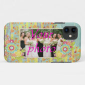 iPhone Galaxy iPad iPod Blue Yellow Flowers Coque (Dos (Horizontal))