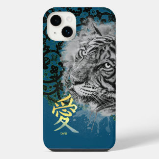 IPHONE HOESJE ANTIQUE KANT GEVERFDE TIJGER KANJI L