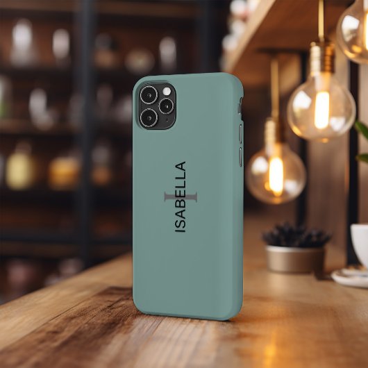 iPhone hoesje, militair groen, monogram naam Case-Mate iPhone Case