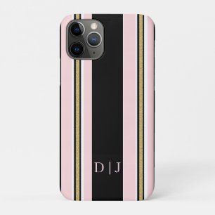 iPhone Hoesjes Roze & Wit Goud Zwart Streep