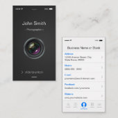 iPhone iOS-stijl - Camera Lens-fotografie Visitekaartje (Voorkant / Achterkant)