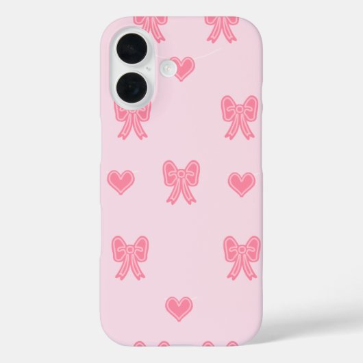 iPhone / iPad case Cute Pink Bows and Hearts Coque (Verso)