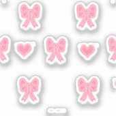 iPhone / iPad case Cute Pink Bows and Hearts Coque Sticker (Voorkant)
