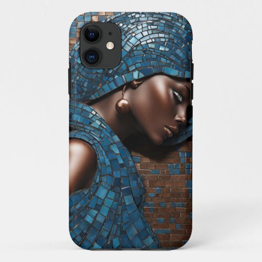 iPhone / iPad case Vrouw Mosiac Koper Blauw (Achterkant)