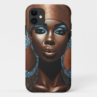 iPhone / iPad case Vrouw Mozaïek Koper Blauw