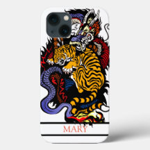 iPhone/iPad-draagtas, TIGER EN AANGEPASTE NAAM