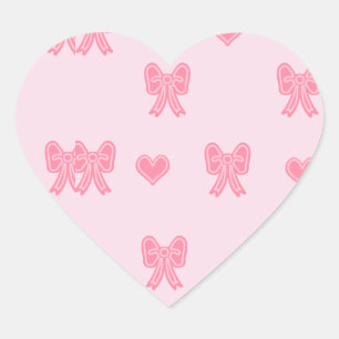 iPhone / iPad hoesje Cute Roze Strikken en Hartjes Hart Sticker