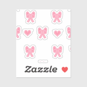 iPhone / iPad hoesje Cute Roze Strikken en Hartjes Sticker