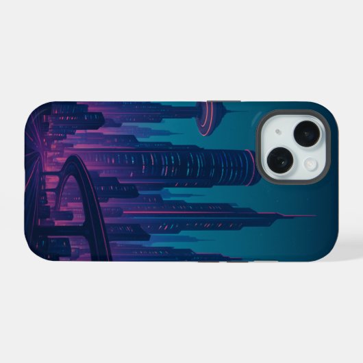 iPhone / iPad-hoesje Cyber City Glow iPhone 15 Hoesje (Achterkant horizontaal)