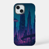 iPhone / iPad-hoesje Cyber City Glow iPhone 15 Hoesje (Achterkant)