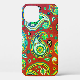 iPhone / iPad hoesje Paisley Rood en Groen