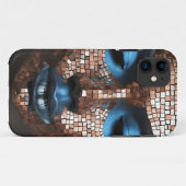 iPhone / iPad hoesje Vrouw Blauw Koper Mosiac (Achterkant (horizontaal))