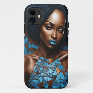 iPhone / iPad hoesje Vrouw Koper Blauw Mosiac