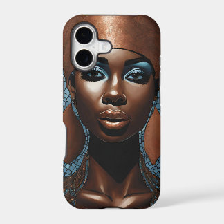 iPhone / iPad hoesje Vrouw Mozaïek Koper Blauw