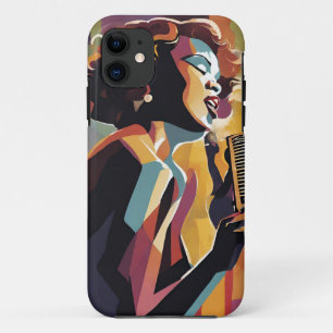 iPhone / iPad hoesje Vrouw Nachtclub Singer
