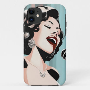 iPhone / iPad hoesje Vrouw Nachtclub Singer