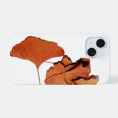 Iphone-kolom 15 vellen gingko iPhone 15 hoesje (Achterkant horizontaal)