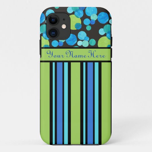 iPhone personnalisé 5/5s Coque : Lunes bleues et b (Dos)