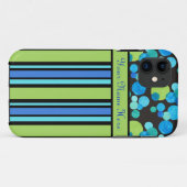 iPhone personnalisé 5/5s Coque : Lunes bleues et b (Dos (Horizontal))