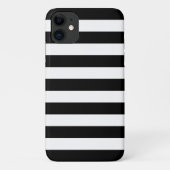 iPhone, Plus ou Pro Coque - Bandes noires et blanc (Dos)