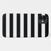 iPhone, Plus ou Pro Coque - Bandes noires et blanc (Dos (Horizontal))