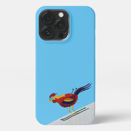iPhone Skiing Rooster Case Hoesje (Achterkant)