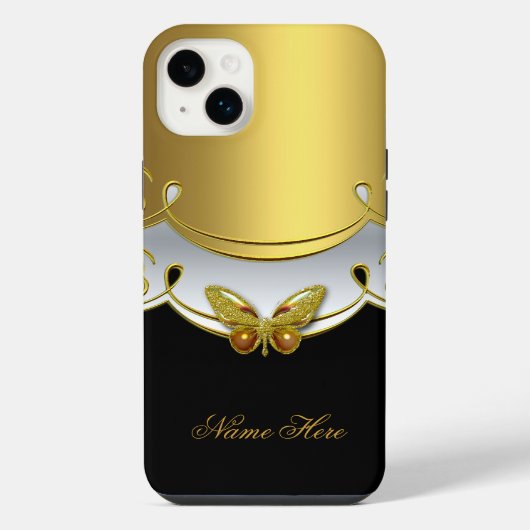 iPhone Vert Or Noir Blanc Papillon (Verso)
