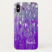 iPhone X Coque Abstrait de pluie violette concepti (Dos)
