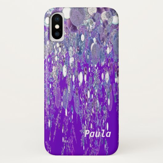 iPhone X Coque Abstrait de pluie violette concepti (Dos)