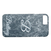 Iphone x coque en marbre noir personnalisé (Dos (Horizontal))