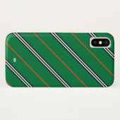iPhone X Coque vert à bande monogramme (Dos (Horizontal))
