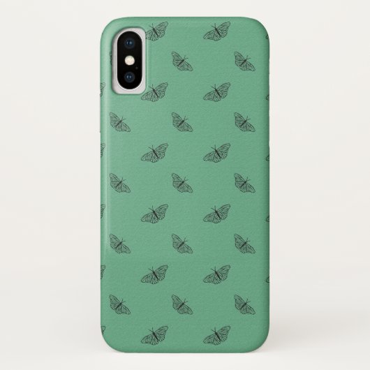 iPhone X hoesje in groen vlinderontwerp (Achterkant)
