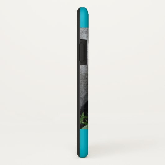 iPhone X Tough Coque géant Panda Typographie bleu  (Dos/Droite)