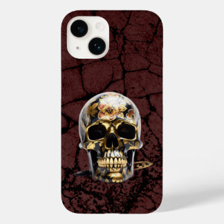 iPhone zwart & gouden schedel grunge cover