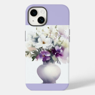 iPhoneceltelefoon, hoesje met paarse bloemen